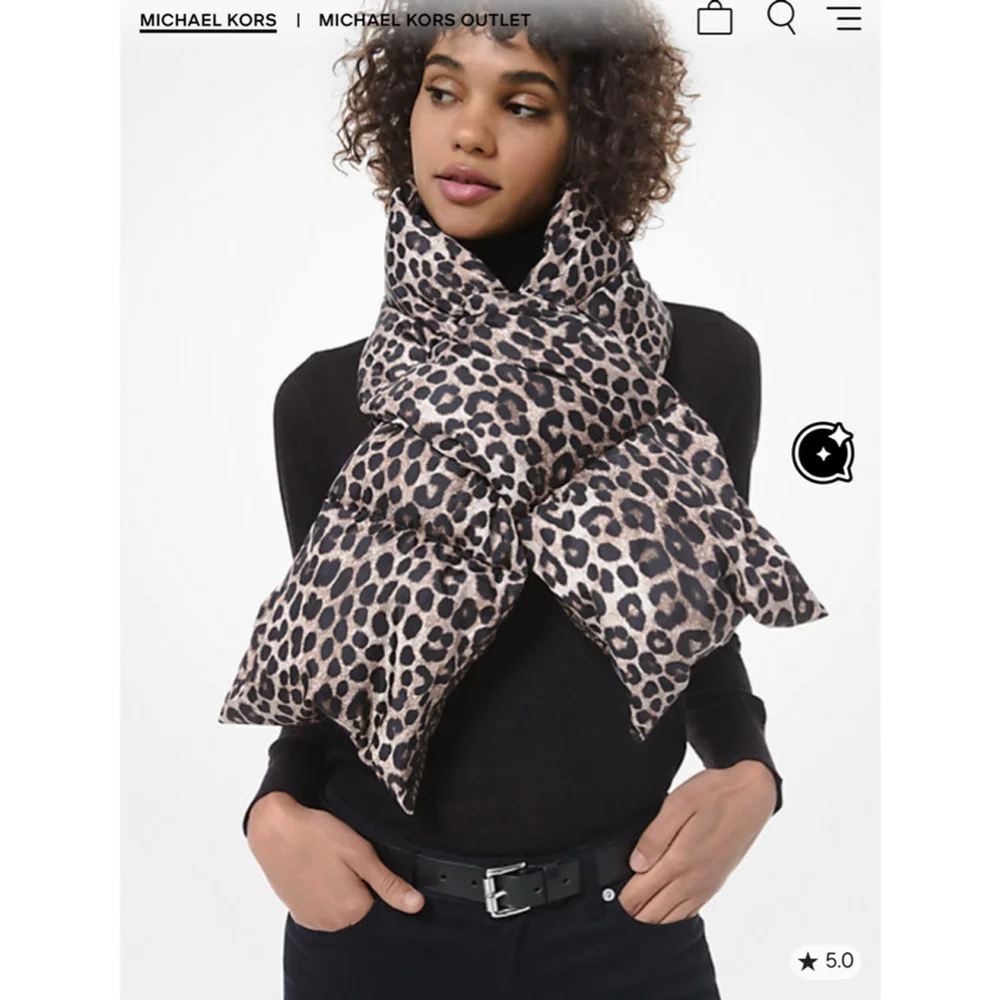 Michael Kors Leopard Print Scarf Brown Black One Size
